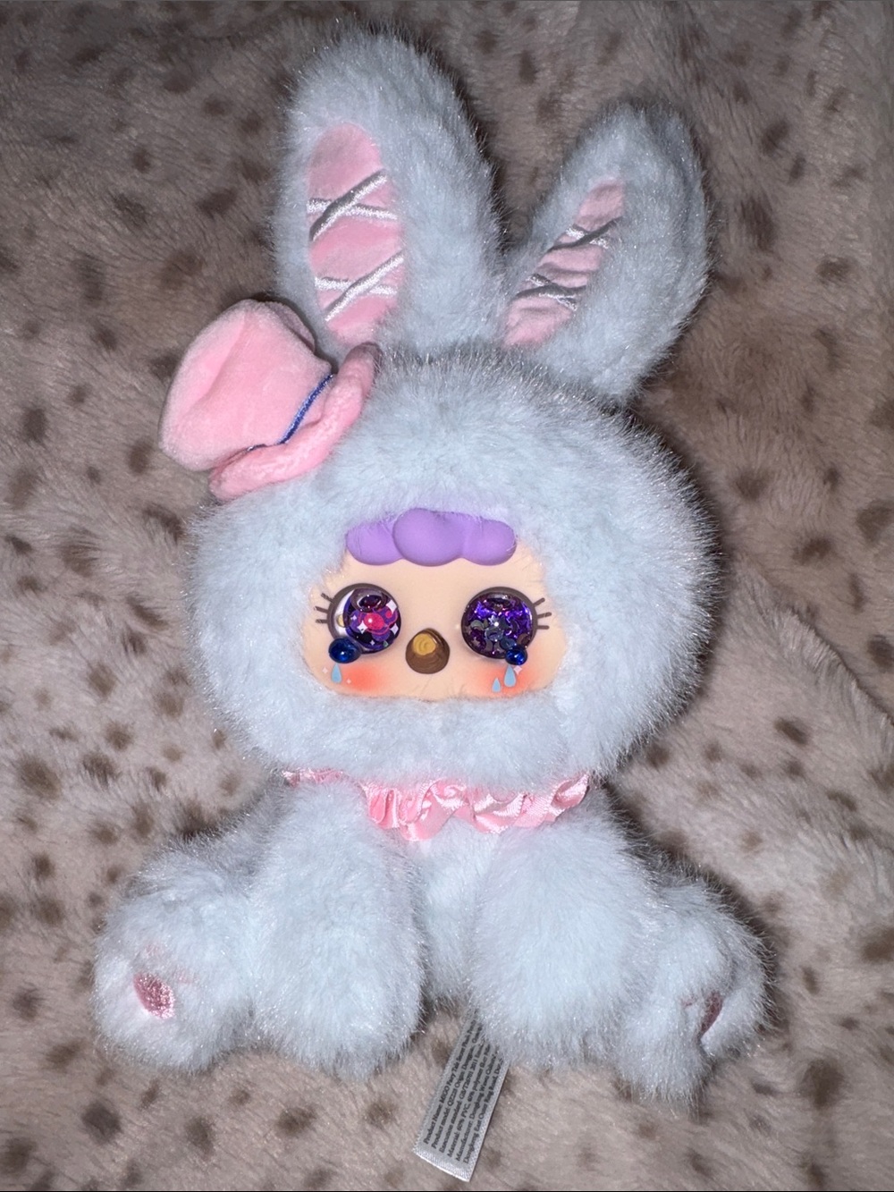 Migo FairyTale Bunny Plush Pendant with liquid glitter eyes